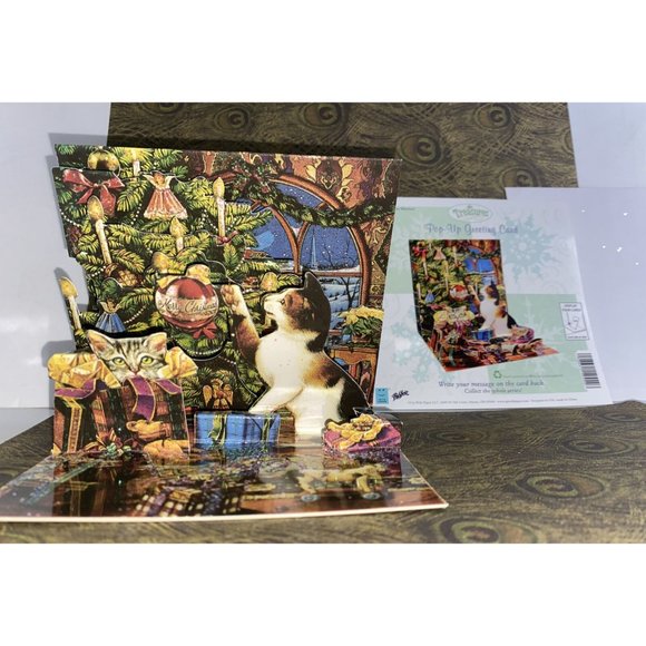 3D Pop Up Greeting Card Kiddy Cat Christmas Mischief , Multicolor (255) - Picture 1 of 3